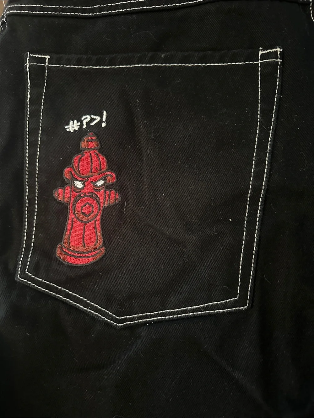 Empyre Black Men’s Jean Shorts with White Stitching